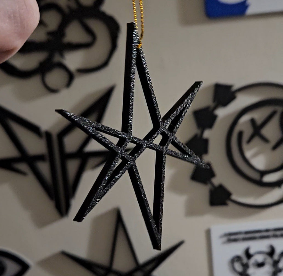 Unicursal Hexagram (inspired by BMTH) Xmas Tree Decoration