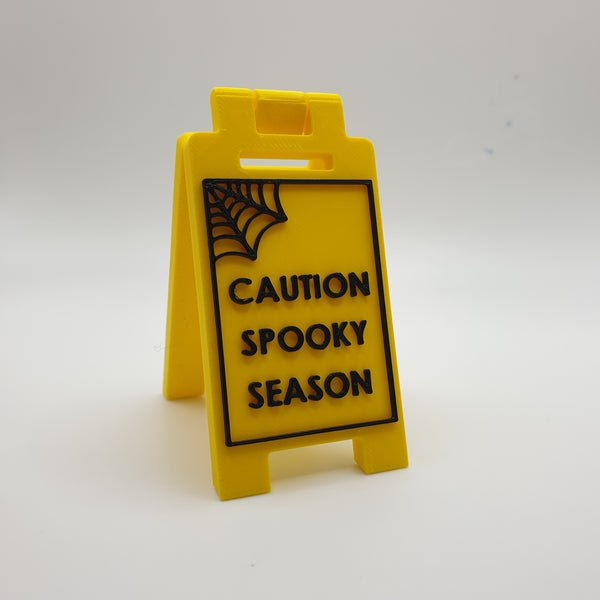 CAUTION SPOOKY SEASON - Mini Desk Sign - Desk Accessory