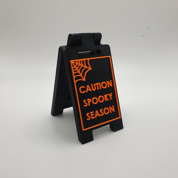 CAUTION SPOOKY SEASON - Mini Desk Sign - Desk Accessory