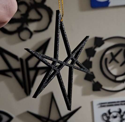 Unicursal Hexagram (inspired by BMTH) Xmas Tree Decoration