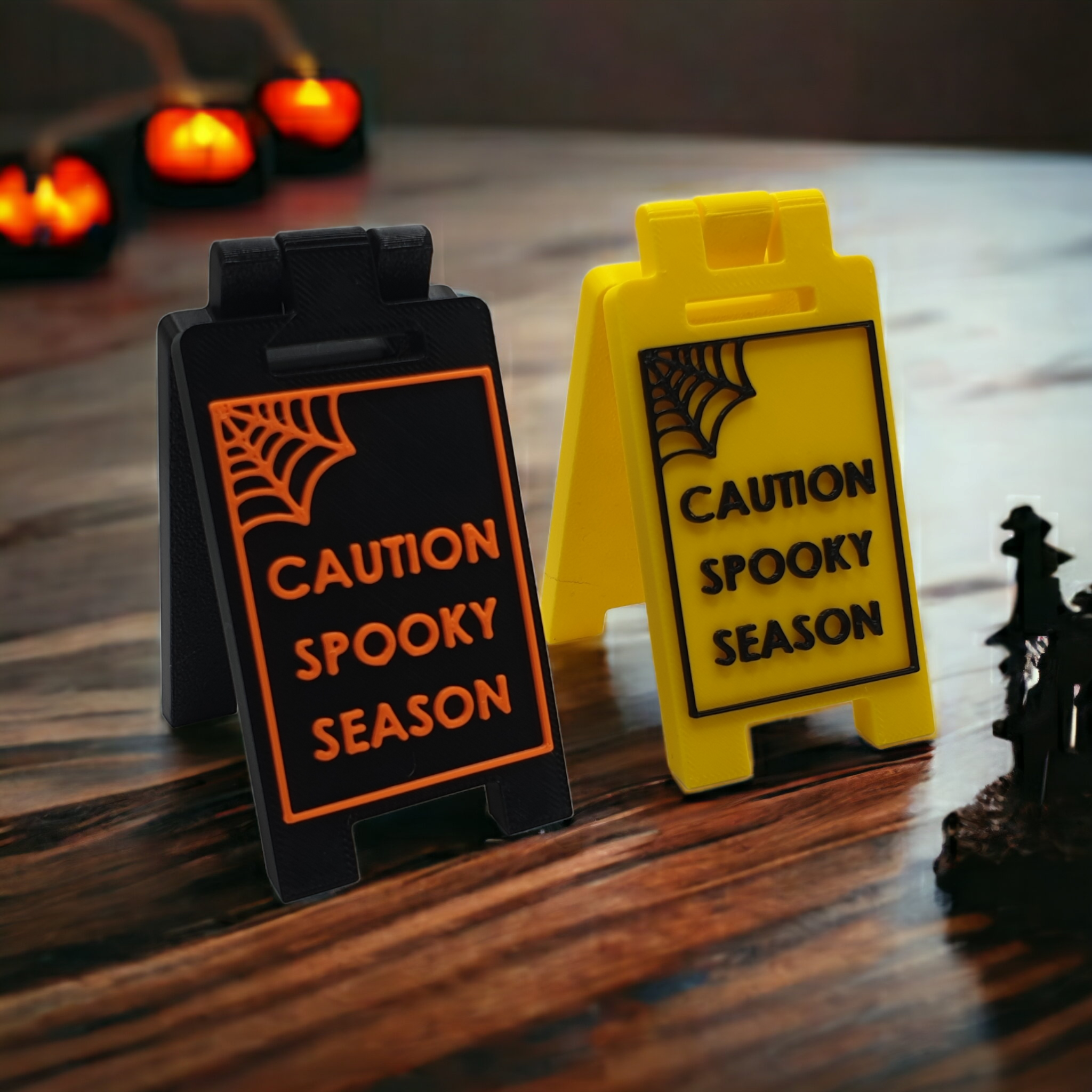 CAUTION SPOOKY SEASON - Mini Desk Sign - Desk Accessory