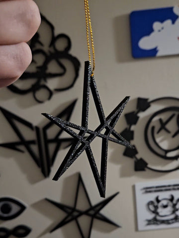 Unicursal Hexagram (inspired by BMTH) Xmas Tree Decoration